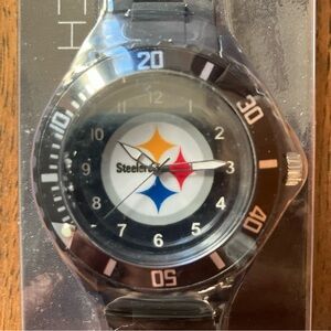 NFL Pittsburgh Steelers Analog Watch Black Strap New Sealed